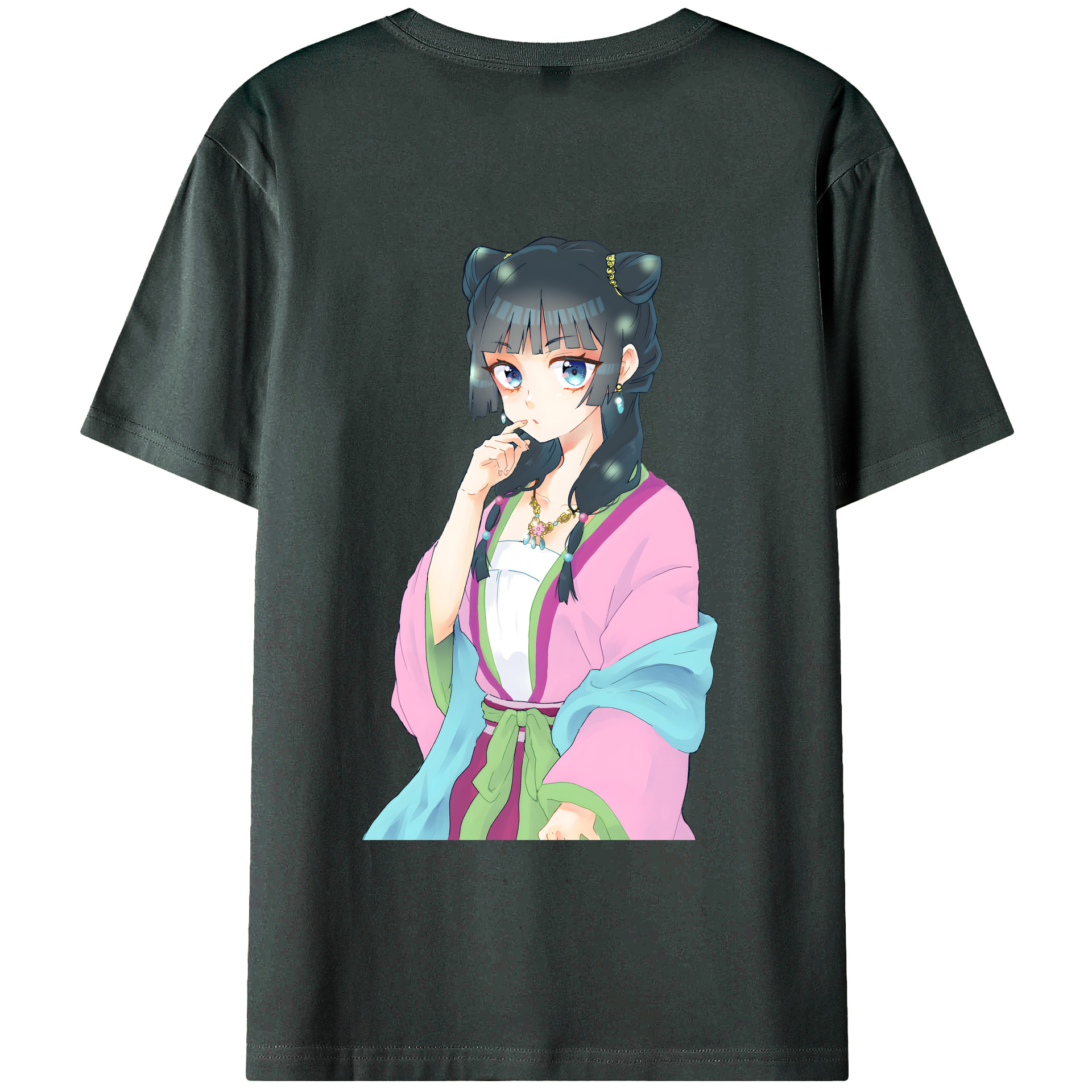 （画像用） 薬屋のひとりごと The Apothecary Diaries 綿100％ メンズ半袖Tシャツ（バックプリント） 通気性